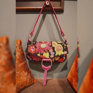 All beaded Floral Baguette Bag by Christia…